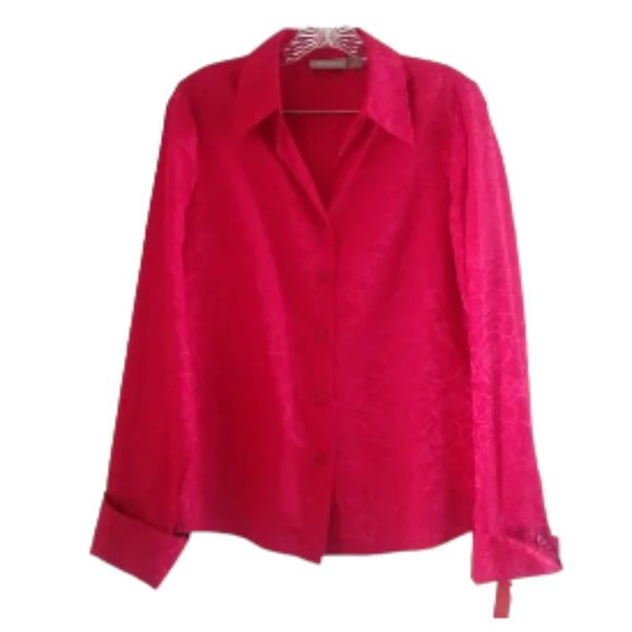 CROFT & BARROW Long Sleeve Blouse RED COLOR Size S - Picture 1 of 14